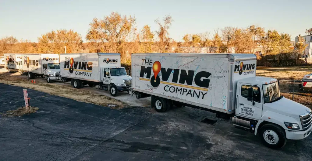 Fleet of Moving Trucks From the Moving Company